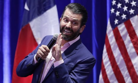 Donald Trump Jr takes swipe at his 'favorite Democrat' Mitt Romney | Donald Trump Jr | The Guardian