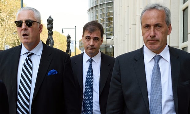 Alejandro Burzaco, center, a key witness in the corruption trial, gave evidence on alleged bribery.