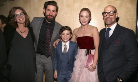 Felicity Blunt, Krasinski, A Quiet Place actor Noah Jupe, Emily Blunt and Tucci in 2018.
