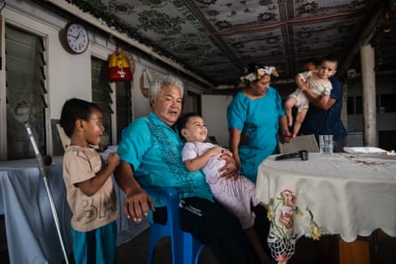 Enele Sopoaga (second from left) was prime minister of Tuvalu from 2013 - 2019.