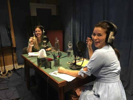 Rachel Khoo and her producer Naima Brown in the studio working on their podcast about the future of meat, A Carnivore's Crisis.