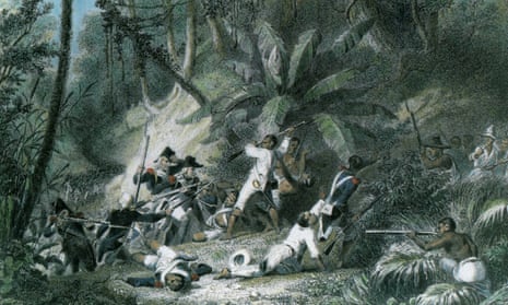 Print showing the Haitian slave revolt