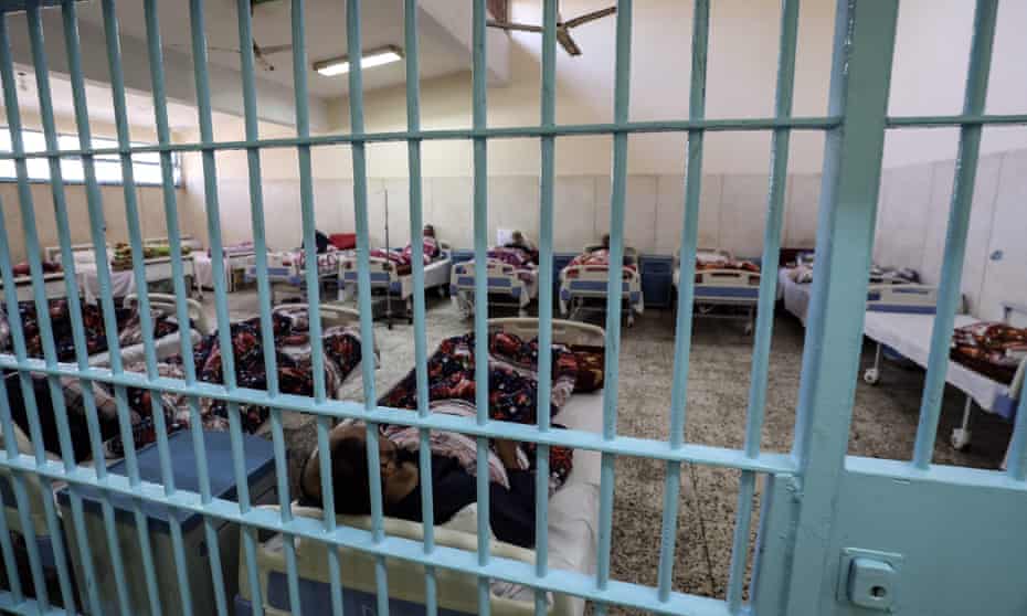 Prisoners being treated in the clinic of Borg el-Arab prison near the Egyptian city of Alexandria. Amnesty has highlighted a lack of basic care in the country’s prisons.