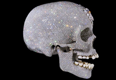 For the Love of God, a lifesize formed  of a quality  skull successful  platinum, by Damien Hirst.