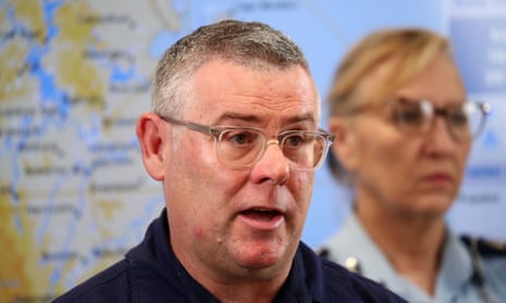 Murray Watt speaking to media during a press conference at the Disaster and Emergency Management Centre on the Gold Coast, in December last year