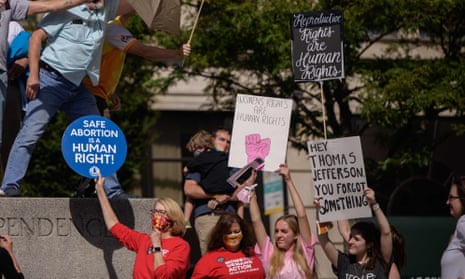 Pro-choice demonstrators in Wilmington, Delaware, 2021, one of hundreds of demonstrations across the US intended to counter the anti-abortion offensive. 