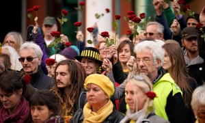 Anti-fracking protesters outside Preston Crown Court