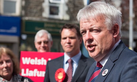 Carwyn Jones with Welsh Labour supporters