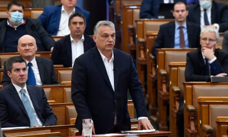 Viktor Orban in the Hungarian parliament