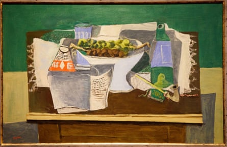Still Life on Green Background (1920) by Henri Hayden.