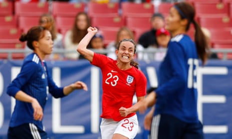 Lucy Staniforth of England celebrates scoring