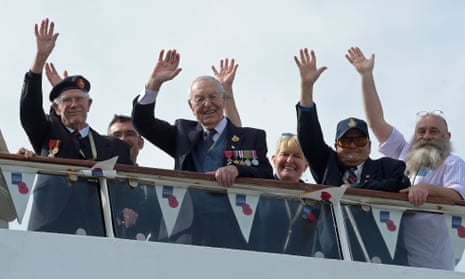 Veterans of the D-day landings arrive in Poole harbour