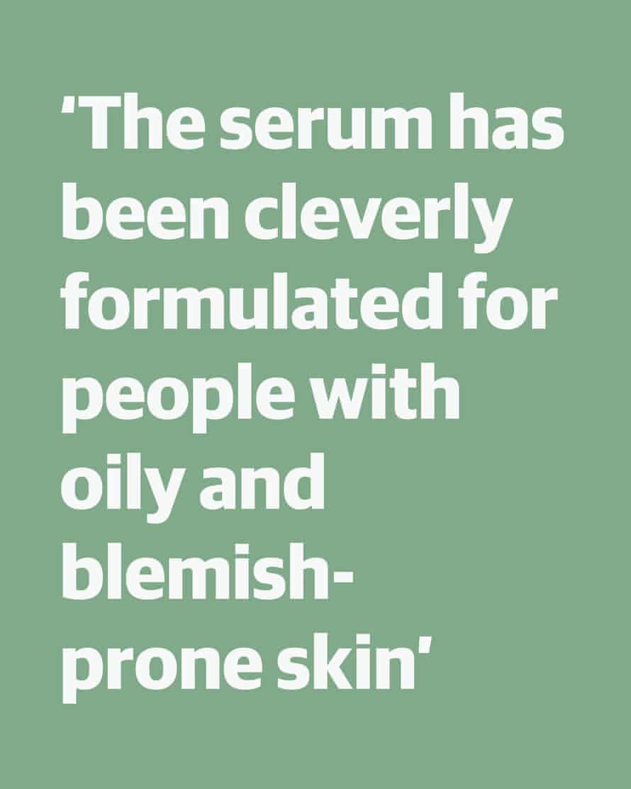 Quote: "The serum has been cleverly formulated for people with oily and blemish-prone skin"