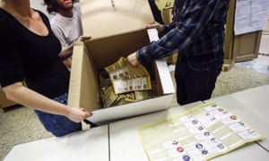 Polling station officials start to count ballots in Rome