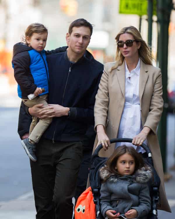Jared Kushner and a pregnant Ivanka Trump with their children in 2016 in New York.