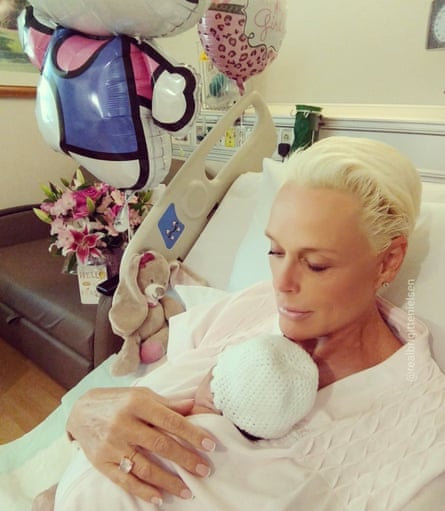Brigitte Nielsen and daughter Frida, her fifth child, at the age of 54. Photograph: @realbrigittenielsen