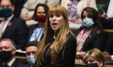 Angela Rayner addresses the House at PMQs in December 2021.