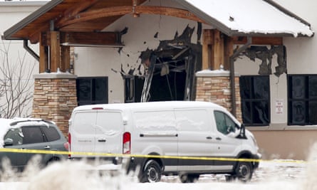 The damaged entrance of the Planned Parenthood clinic in Colorado Springs on Saturday.