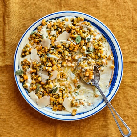 Joe Otway’s corn salad with soured cream and oregano.