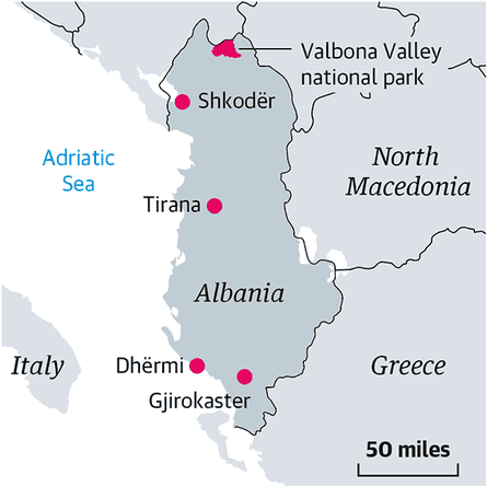 Albania travel map