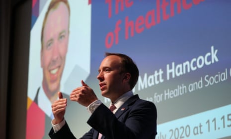 Matt Hancock gave a speech on the future of the NHS at the Royal College of Physicians in central London on Thursday.