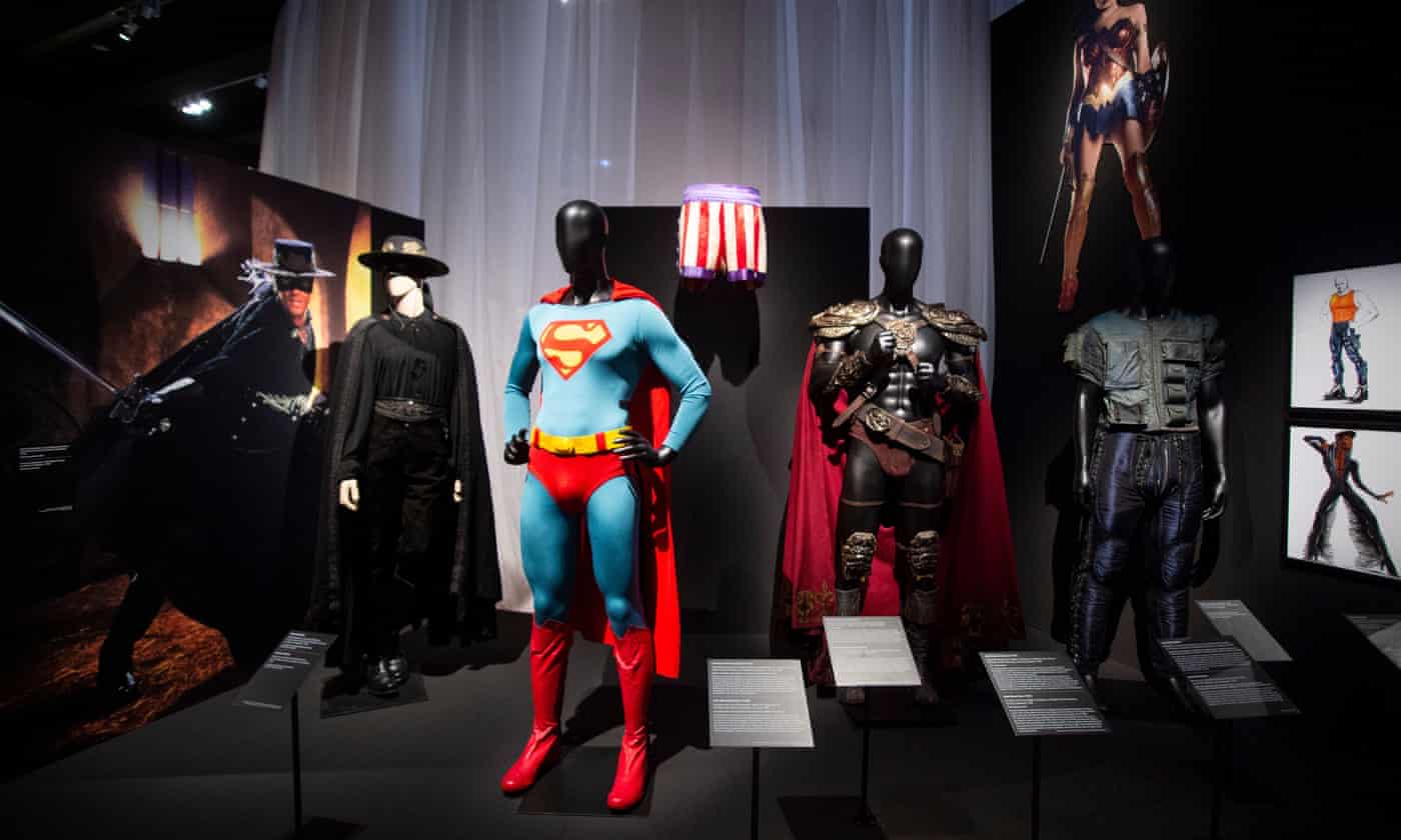 <div class=__reading__mode__extracted__imagecaption>The exhibition features Christopher Reeves’s costume from Superman IV and Rocky’s shorts (centre) and the costume from the film Zorro (left). Photograph: Belen Diaz/DYDPPA/Rex/Shutterstock<br>The exhibition features Christopher Reeves’s costume from Superman IV and Rocky’s shorts (centre) and the costume from the film Zorro (left). Photograph: Belen Diaz/DYDPPA/Rex/Shutterstock</div>