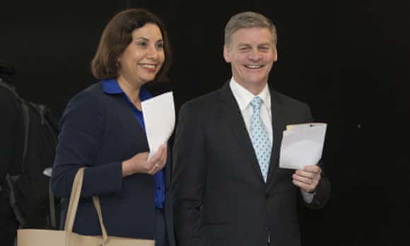Bill English and his wife Mary English vote