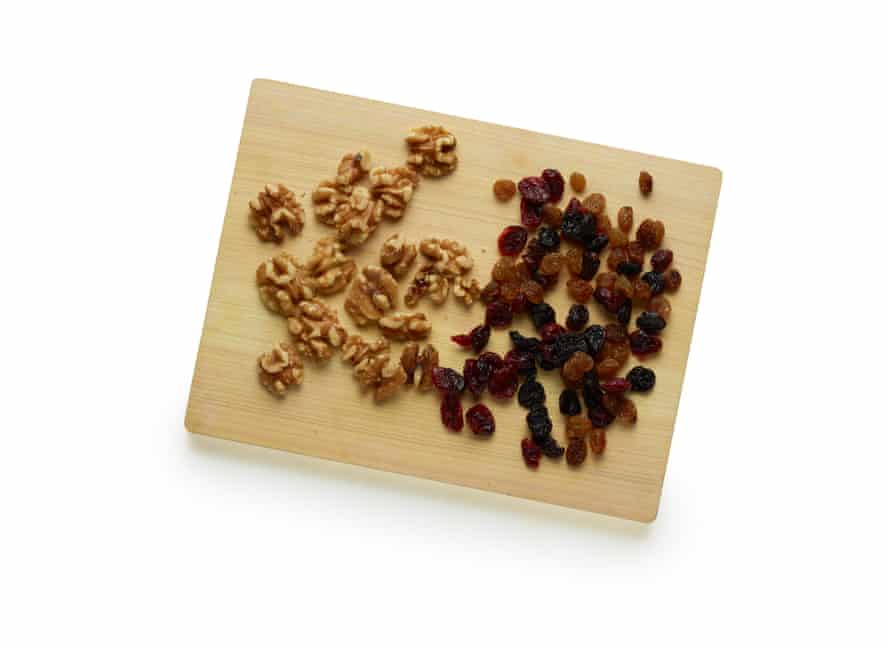 Felicity Cloake’s perfect oatmeal cookies, step 2. Gathered nuts and fruit.