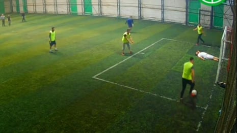 Five-a-side football game in Turkey produces series of spectacular misses – video