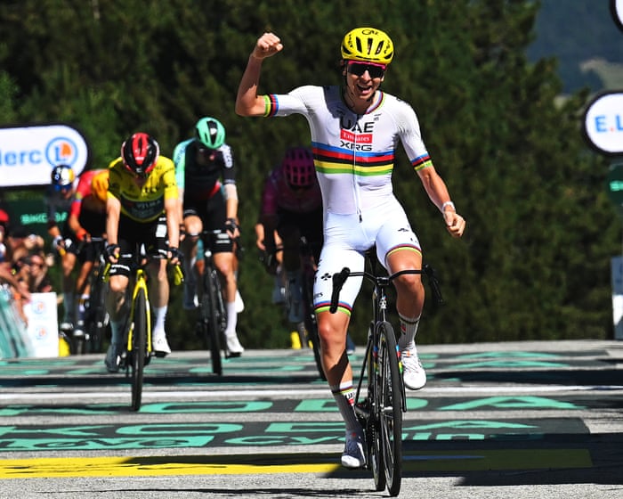 Pogacar rises above wildfire restrictions to take yellow jersey in deserted Les Angles