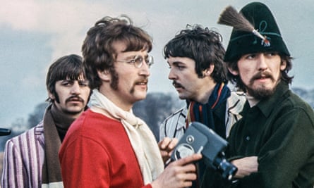 The Beatles filming the promotional video for Strawberry Fields Forever in 1967