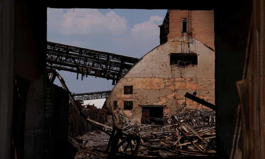 A view of a damaged Nika-Tera grain terminal, as Russia’s attacks on Ukraine continues, in Mykolaiv, Ukraine.