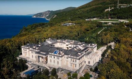 A view of an estate overlooking Russia’s Black Sea. Navalny’s team posted the video exposé alleging that the lavish palace was built for Vladimir Putin.