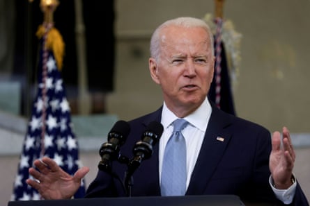 US president Joe Biden delivers remarks in a speech at National Constitution Center in Philadelphia, Pennsylvania, US, on 13 July, 2021.