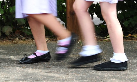 Schoolgirls walking