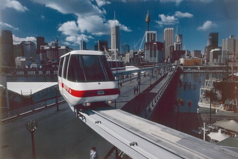 The monorail with Sydney's skyline in the background.