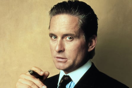 Michael Douglas as Gordon Gekko in the 1987 film Wall Street, directed by Oliver Stone.