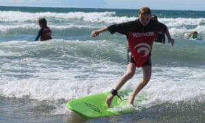 Surfing on the north Devon coast.