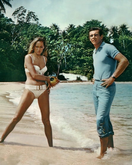 Connery with Ursula Andress in his first outing as Bond, 1962’s Dr No.