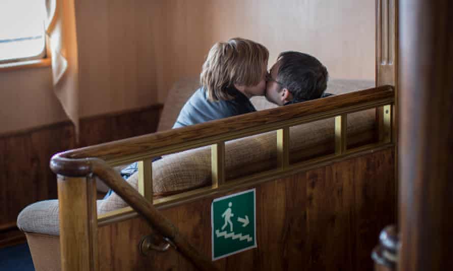 Los amantes en el Alexander Nevsky.