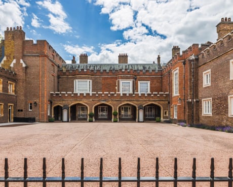 Courtyard and two-storey red-brick facade