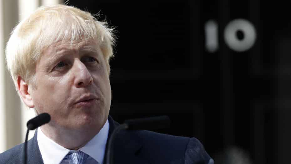 Boris Johnson speaks outside 10 Downing Street on 24 July 24, 2019, the first day of his premiership.