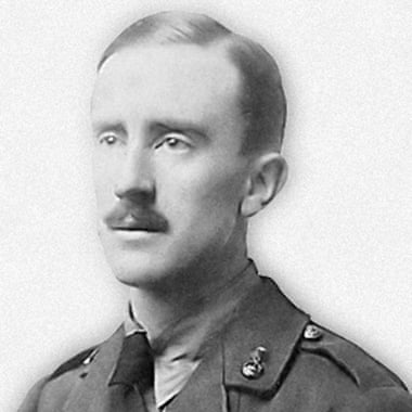 Tolkien in uniform in 1916.