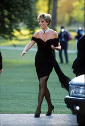 Princess Diana arrives at the Serpentine Gallery wearing the Christina Stambolian dress.