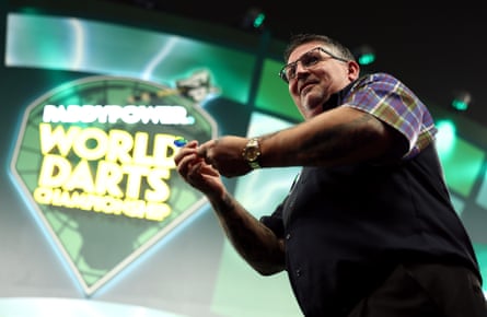 Gary Anderson is all smiles after beating Jermaine Wattimena in the third round