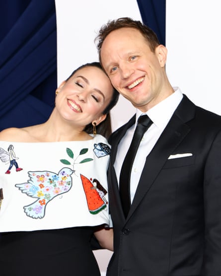 Rachel and Aron Accurso smiling and wearing eveningwear