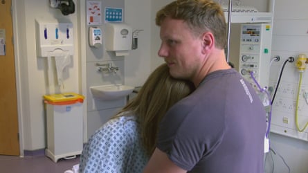 Faye and Will hug at the hospital