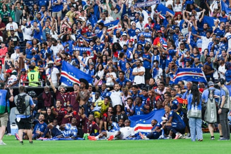 Cape Verde players and staff celebrate