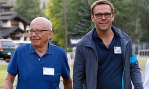 Rupert Murdoch with his son James.