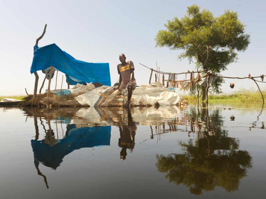 Samuel Yong in his makeshift shelter